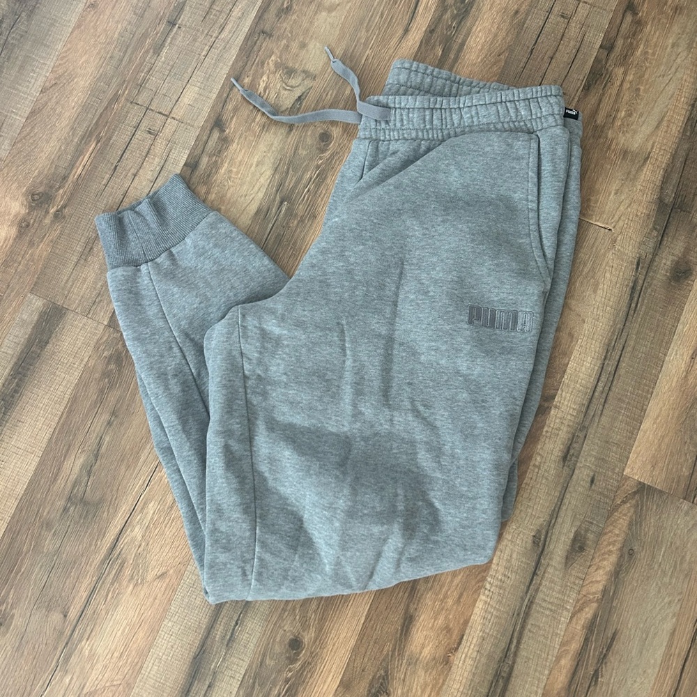 Puma Cozy Gray Sweatpants with Logo